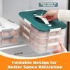 Deviled Egg Container with Lid, 36 Slots Egg Tray Carrier with Handle, Stackable Egg Tray, 12.2 x 8.4 x 4.4 inches (Orange, 2 Layer)