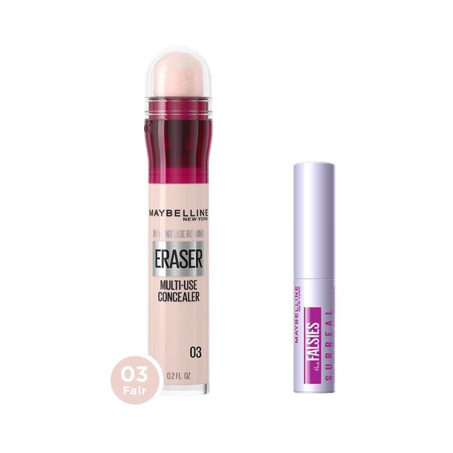 Maybelline New York Instant Anti Age Eraser Kapatıcı 03 Fair & Mini Falsies Surreal Maskara 4.7 ml Makyaj Seti