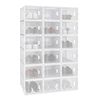 WOLTU 8pcs Shoe Storage Boxes Wardrobe Storage Organiser Trainer Container with Clear Front Lid, Plastic Foldable Stackable, Transparent