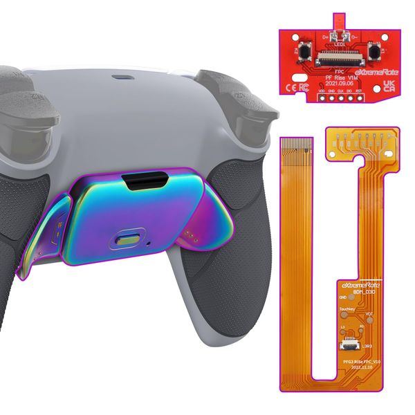 Not a controller, eXtremeRate PS5 controller BDM-030 and BDM-040 Metal Version Rise Remap Kit with Back Paddle Program Grip (Chameleon), Upgrade Board for PS5 Controller, Redesigned Back Case & Back