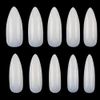 600 Pieces Extra Long Stiletto Almond Curved Full Cover NATURAL Press On Acrylic False Nails Tips - Professional Salon & Home Use.