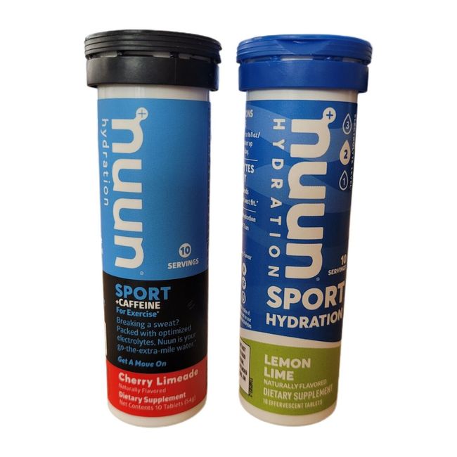 nuun Cherry Limeade AND Lemon Lime Sport Hydration Tablet 10 Tablets Each NEW