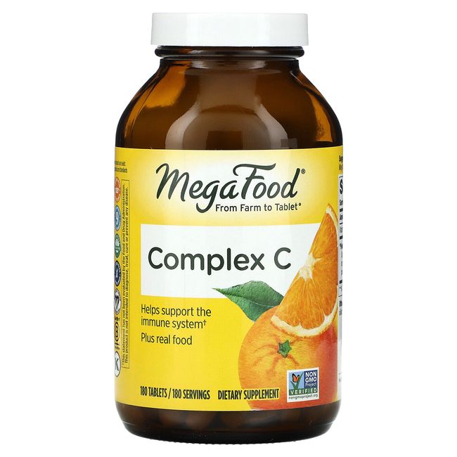 MegaFood Complex C 180 Tablets Dairy-Free, Gluten-Free, Kosher, Non-GMO, NSF