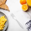 Comfy Package, [100 Pack] Heavyweight Disposable Clear Plastic Forks - Engraved Design