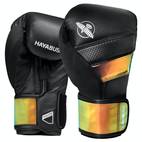 Hayabusa T3 Boxing Gloves (Unisex) - Black/Iridescent , 12oz