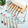 Estune 48 Pcs 5.7 Inch Kids Bamboo Toothbrushes Soft Bristle Toothbrush Individually Wrapped Toddler Toothbrush Manual Tooth Brushes for Kids Adults Home Travel Teeth Oral Supplies, 12 Colors