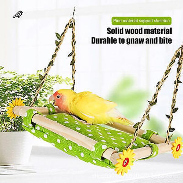 Pet Toy Bird Swing Toys Parrot Wooden Cradle Bed Stand Pet Supplies