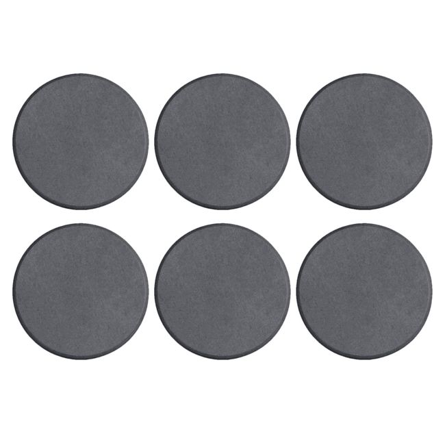 FULLKOMINN Diatomaceous Earth Coasters Water Absorbing Coasters Set of 6, Cup Insert, Water Absorbent, Deodorizing, Odor Resistant, Mildew Resistant, Drink Coasters, Cold Drinks, Glass Rest, Insulated, Non-Slip, Asbestos Free, SGS Certified, Deep Gray, Ro