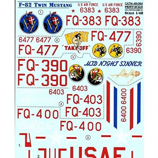 F-82 Twin Mustang Print Scale 48-064