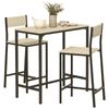 Industrial Counter-Height 3pc Bar Table High Back Stool for Dining Room