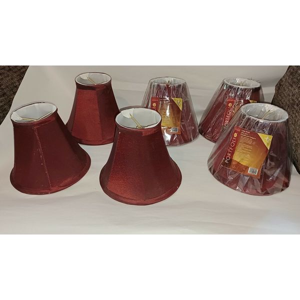 6 Portfolio XS Lamp Shade Bulb Cover Burgundy red 5" Tall