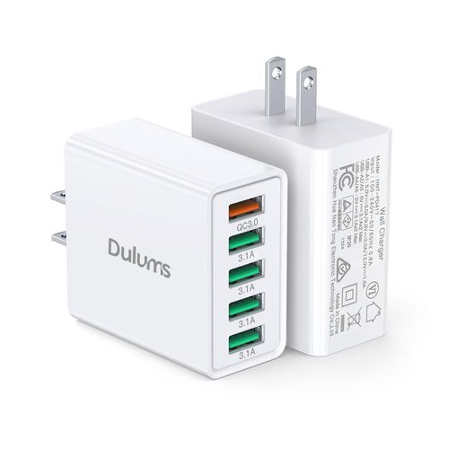 50W USB Wall Charger Block,2Pack 5-Port Charger Fast Charging Block QC 3.0 Multiport Box Brick Cube USB A Wall Plug for iPhone 16/15/14 Pro Max Plus, iPad,Galaxy, LG, Moto, Android Phones,AirPorts