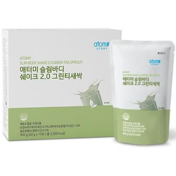 Atomy Slim Body Shake 2.0 Green Tea Sprout 15 packets