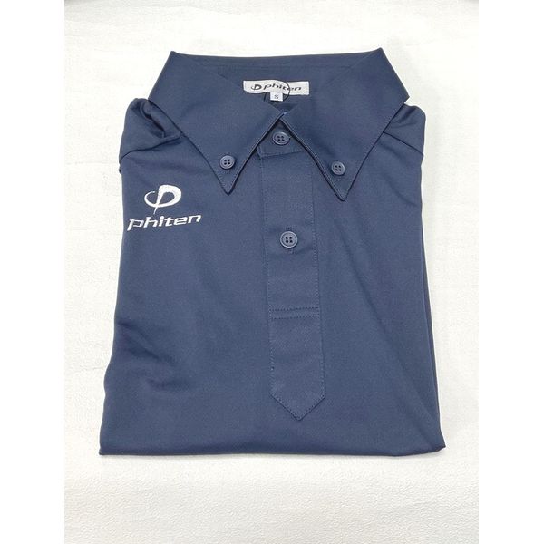 Phiten Polo Shirt (OZ) Button Down 2 (Short Sleeve Type) Navy S