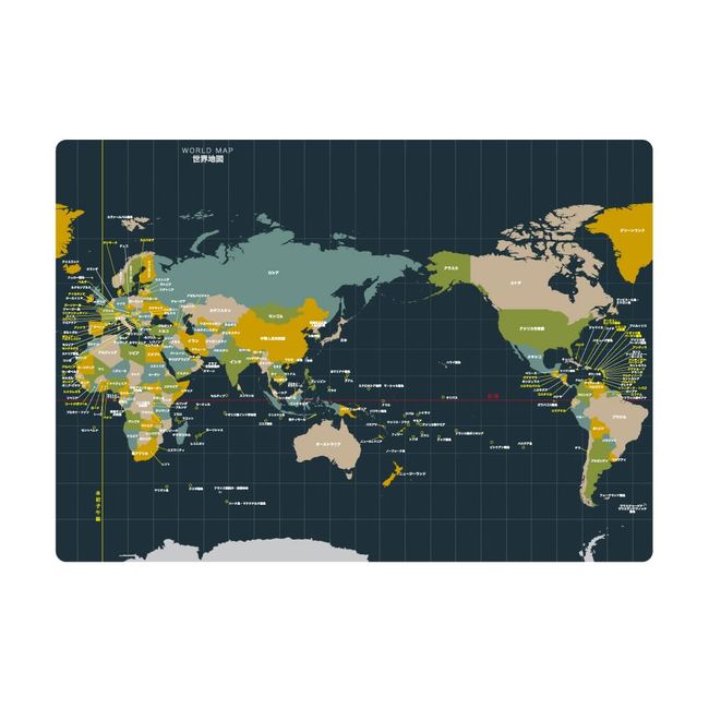 [Underlayment of World and Japan Map] A4 Size <Front: World Map> <Back: Japan Map>