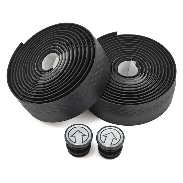 PRO Microfiber Smart Silicon Bicycle Handlebar Tape Set w/Endplugs - Black