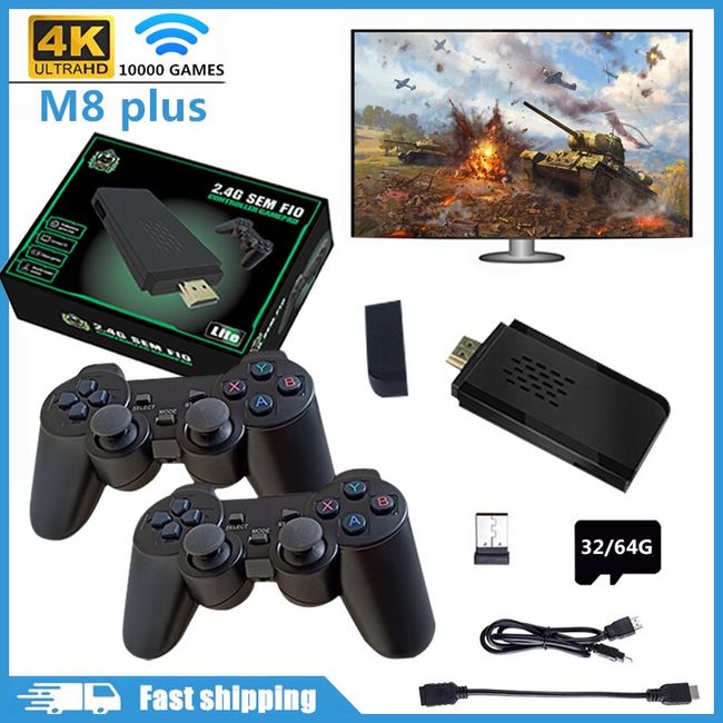 Game Stick Console Video Game 32G Lite 4K HD Console Built-in 10000 Games  Christmas Gift Retro Game Console Wireless Controller