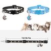 2Pcs Breakaway Cats Collars Cat Collars for Boy Cats Adjustable Kitten Collars with Bell,Black+Light Blue