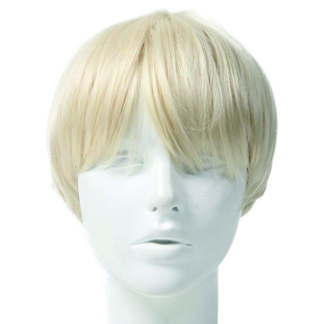 Fesley Men's Blonde Wig, Cosplay, Short, Heat Resistant Wig, Selectable Size, Size S