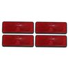 X AUTOHAUX 4 Pcs 87.5mm Red Universal Rectangular Reflective Warning Reflector