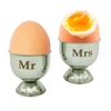 Egg Cups, Mr and Mrs Egg Cup Holder Stainless Steel Egg Holders Easter Egg Stand for Breakfast 2pcs (Silver)