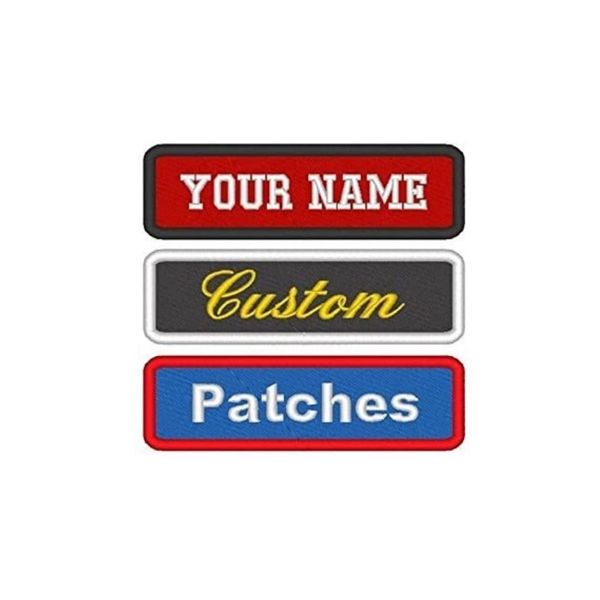 Custom Embroidered Name Tag Sew on Patch Motorcycle Biker 3.5" x 1" (A)
