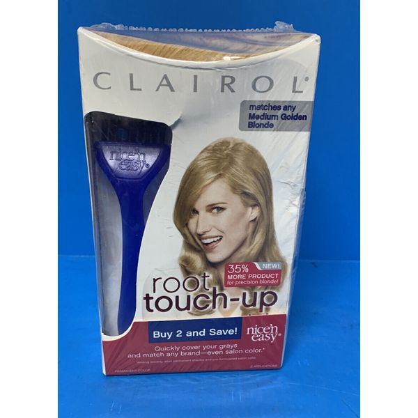 Clairol Nice`n Easy Root Touch-Up, Med Golden Blonde 008G (2 Pk) + Makeup Sponge