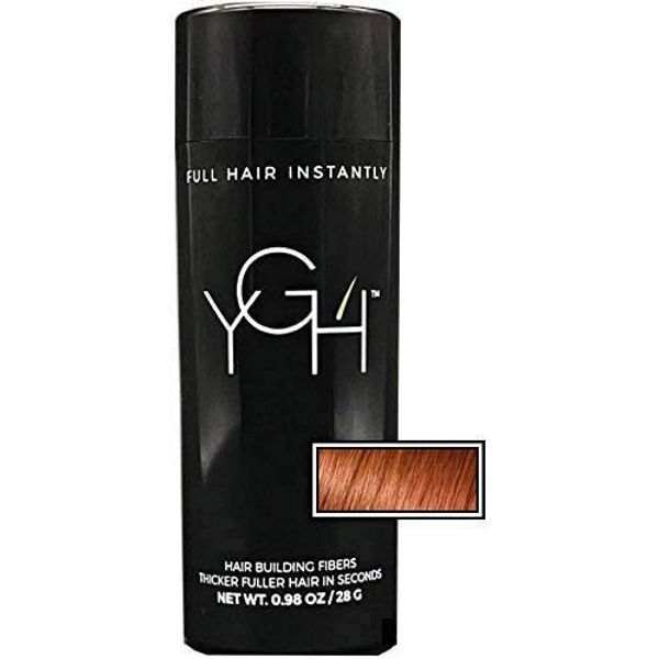 YGH Hair Building Fibers - Conceals Hair Loss in 15 Seconds - 100% Undetectable - 0.98 oz / 28g Bottle - Instantly Thicken Thinning Hair (Auburn)