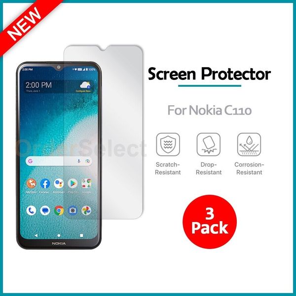 3-Pack LCD Ultra Clear HD Screen Shield Protector for Android Phone Nokia C110