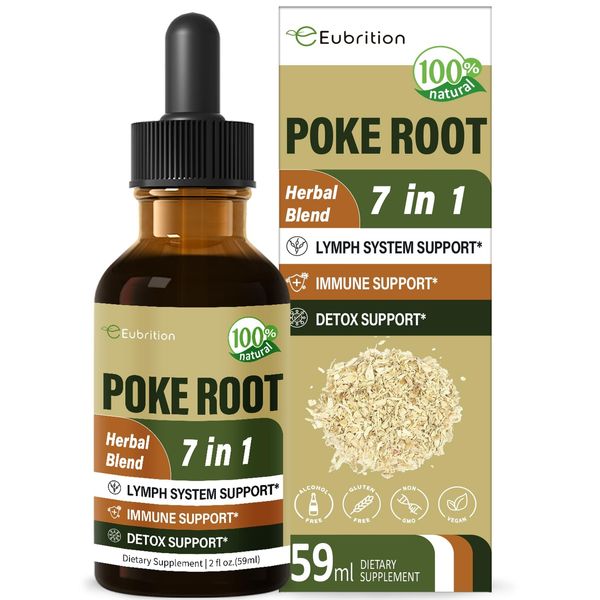 Eubrition Poke Root Drops for Lymph System Support Lymphatic Drainage Supplem...