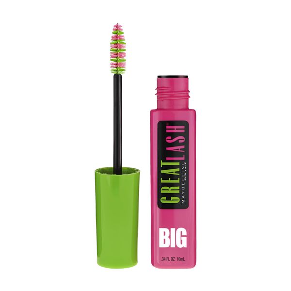 Maybelline Great Lash BIG Washable Mascara, Volumizing, Thickening, Lengthening Mascara, Brownish Black, 1 Count