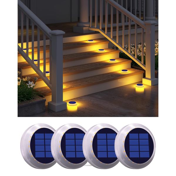 Yilaie Solar Light, Outdoor Solar Ground Light, Recessed Type, Ultra Bright, Security Light, IP68 Waterproof, Automatic On/Off, Solar Panel Charging, Ideal for Entryways, Gardens, Driveways,