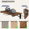 Wall Mounted Desk, Brown Folding Desk for Small Spaces Floating Shelf Organizer.