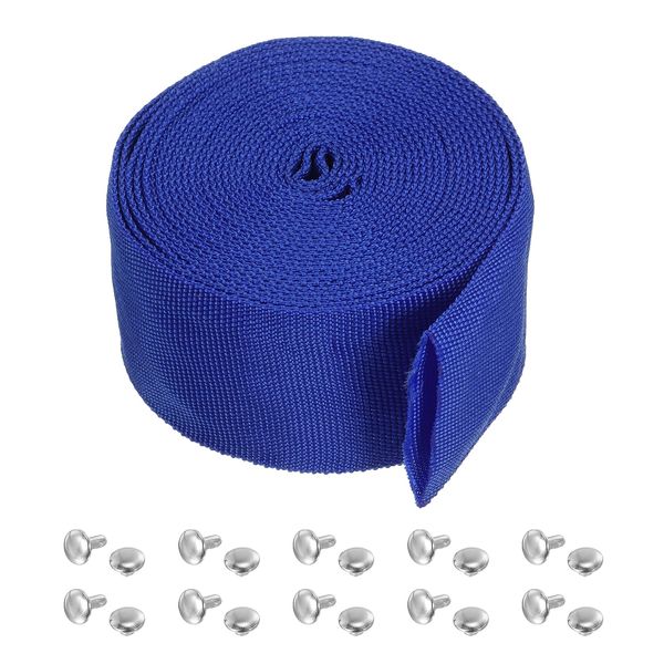 PATIKIL 60mm x 5m Hose Sleeve Hose Protective Cover Cable Protection Sleeve with Snap Fastener Polyester Fiber for Hydraulic Hose Welding Blue