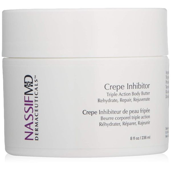 NassifMD Crepe Inhibitor Triple Action Body Butter, Repair & Rehydrate Skin, For Sagging Skin, Shea Butter, Anti Aging, Dry Skin, Moisture for Body