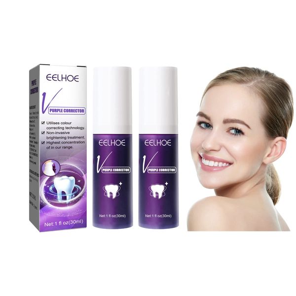 2 Stück Purple Toothpaste, Zahnpasta für empfindliche Zähne, Teeth Whitening Sensitive Teeth Toothpaste, Zahnreinigungs Zahnpasta, Intensive Fleckentfernung Lila Zahnpasta