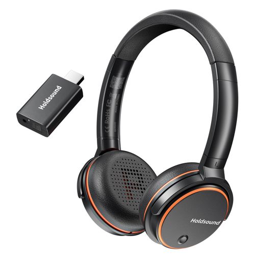 Wireless Headphones for TV Watching -BKM600 Wireless TV Headphones with Bluetooth USB Transmitter(Optical, AUX, RCA and USB Output), Plug and Play, Enhanced Volume, Gift for the Seniors/Parents,Orange