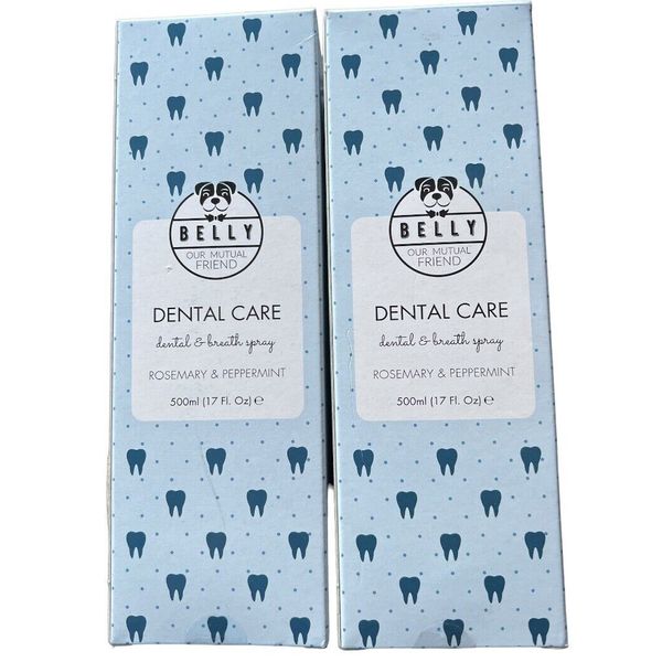 2 X Belly 17oz Dogs Dental Care Rosemary And Peppermint Dental & Breath Spray