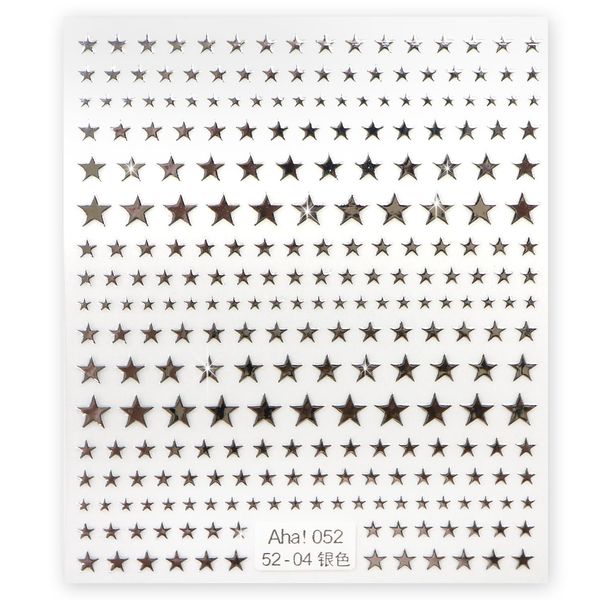 Nail Sticker Star Silver Silver Nail Sticker Nail Art Self Nail Decoration [1 Sheet] Sparkling Puffy Round NAS-002