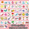 Leesgel 50 x Glow Tattoos for Girls, Mixed Patterns - Unicorn Mermaid Princess Fairy Butterfly Tattoo Stickers, Temporary Tattoos for Kids Party Bag Fillers Gifts Birthday Decorations Supplies Favours