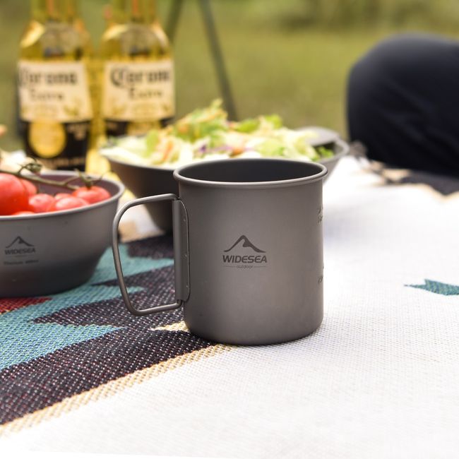 Widesea Camping Aluminum Coffee Cup Outdoor Mug Tourism Tableware