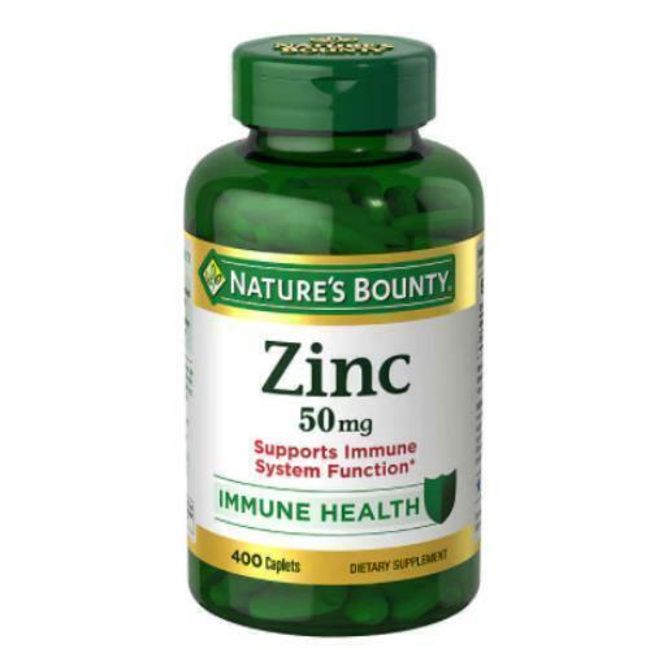 NATURE'S BOUNTY ZINC 50mg 400 ct Tablets Supports ~ Immune Health ~ Exp. 08/2026