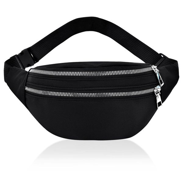 AYNKH Fashion Waist Bag Solid Color, Waterproof Fanny Pack Belt Bag Bumbag for Travel Party Sports Running Hiking Daily Use