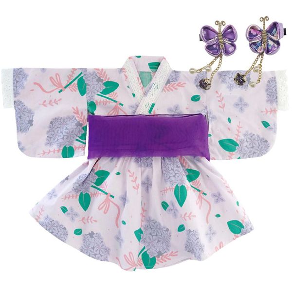 SLINX HF15 Yukata, Children, Girls, Baby, Kids, Summer Festival, Summer Kimono, Yukata, Children's Yukata, Hair Ornament, 3-piece Set, Obi Set, One Piece, Yukata Dress, With Belt Included, Fireworks