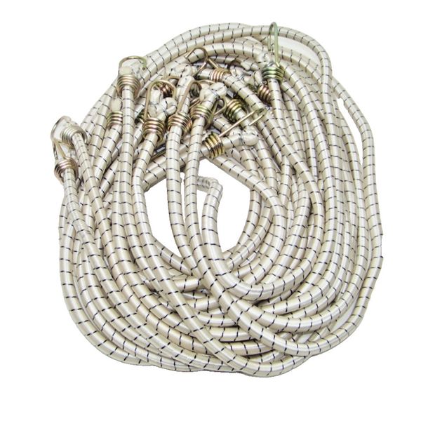 12pc 48" Long Bungee Cords Heavy Duty Bungee Strap With Durable Metal Hook White