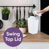 Superio 1.25 Gal Mini Plastic Trash Can with Swing Top Lid – 3 Pack White