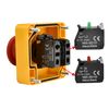 Heschen Red Sign Weatherproof Emergency Stop Push Button Switch, 660V 10A, with Box and Key