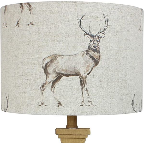 Glencoe Stag Drum Lampshade (25 cm Diameter x 21 cm Ceiling Pendant)