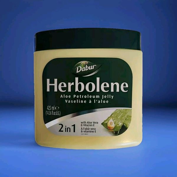 Dabur Herbolene 425 ML 14.36  fl oz Petroleum Jelly 2 in 1  Aloe Vera Vitamin E