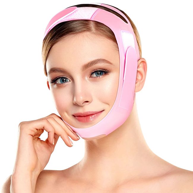 Double Chin Reducer, V Line Shaping face lift tape, Soft Silicone Chin Strap Face Shaper to Removing Double Chin, Tightening Skin Preventing Sagging